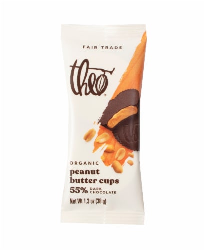 Theo Organic Dark Chocolate Peanut Butter Cups Perspective: front