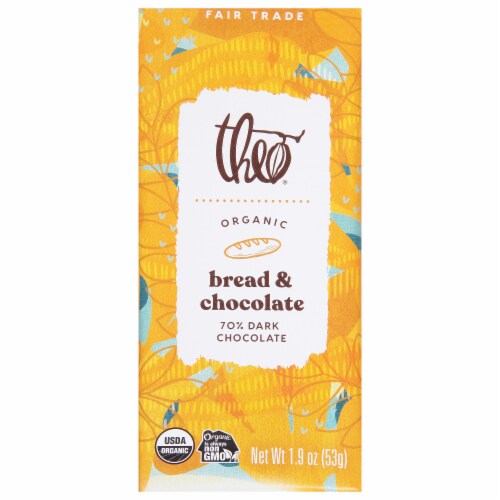 Theo Organic Bread & Chocolate Bar Perspective: front