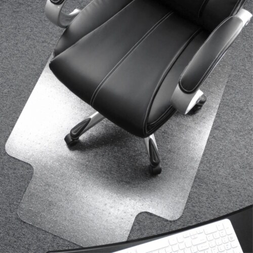 Ultimat Poly Rctglr Lipped ChairMat Plush Pile Carpet47X35 FC118927LR Perspective: front