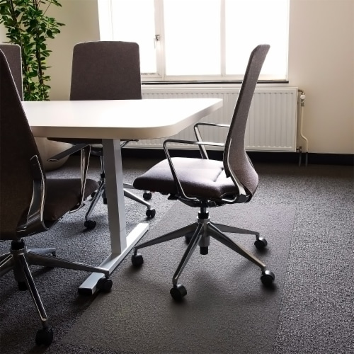 Cleartex Floortex Ultimat 48 x 118  Rectangular Chair Mat for Carpets Polycarbonate Perspective: front