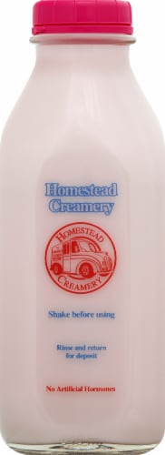 Homestead Creamery Strawberry Milk Perspective: front