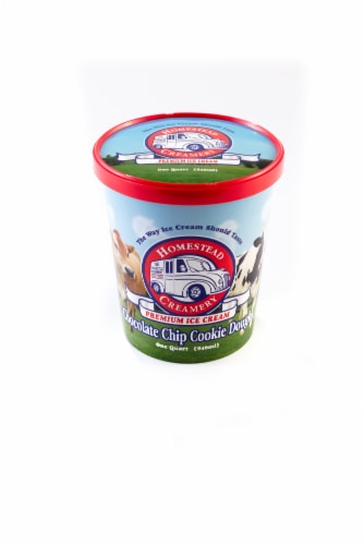 Homestead Creamery Cookie Dough Ice Cream Tub Perspective: front