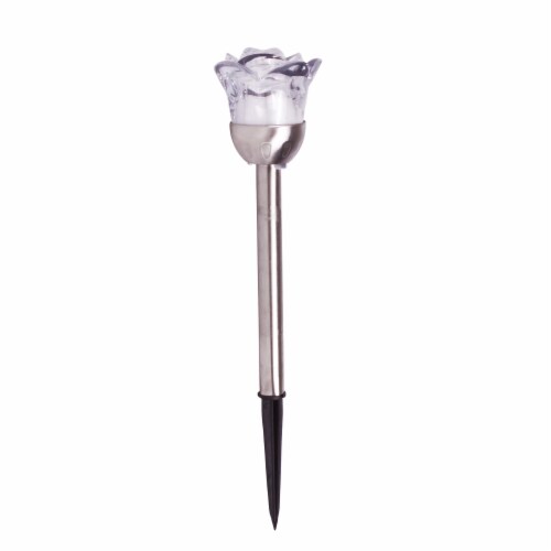 Crosslight Rose Flower Solar Light - Silver Perspective: front