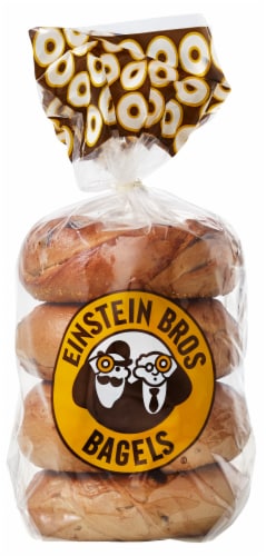Einstein Bros Chocolate Chip Bagels Perspective: front