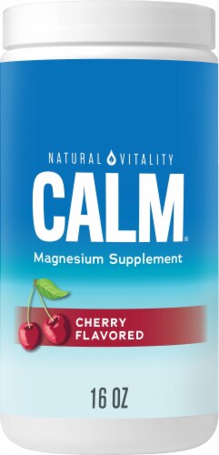 Natural Vitality CALM Cherry Magnesium Supplement Drink Mix Perspective: front