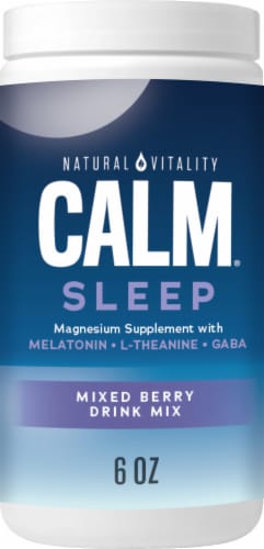 Natural Vitality CALM Mixed Berry Flavored Sleep Magnesium Supplement Drink Mix Perspective: front