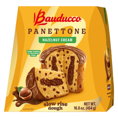 Bauducco® Hazelnut Cream Panettone Loaf Perspective: front