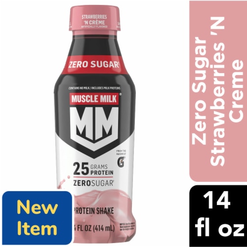 Muscle Milk® Genuine Zero Sugar Non- Dairy Strawberries 'N Creme Protein Shake Perspective: front