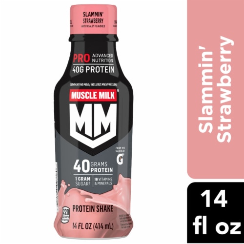 Muscle Milk® Pro Series Non-Dairy Slammin' Strawberry Protein Shake Perspective: front