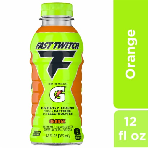 Fast Twitch Orange Energy Drink, 200mg Caffeine, Zero Sugar, Electrolytes,  Vitamins B6 and B12, 1 Bottle in the Soft Drinks department at