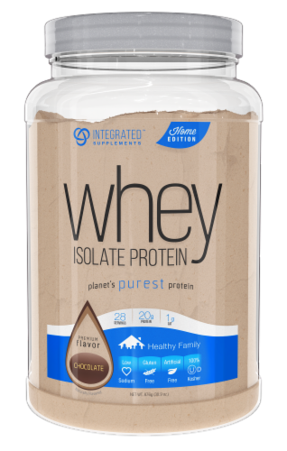 Integrated Supplements Whey Isolate Chocolate Protein Powder Perspective: front