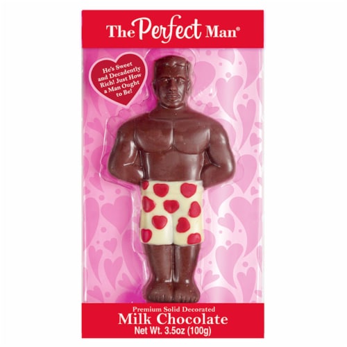 Treat Street The Perfect Man® Solid Decorated Milk Chocolate Valentine Candy Perspective: front