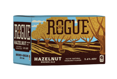Rogue Hazelnut Brown Ale Craft Beer Perspective: front