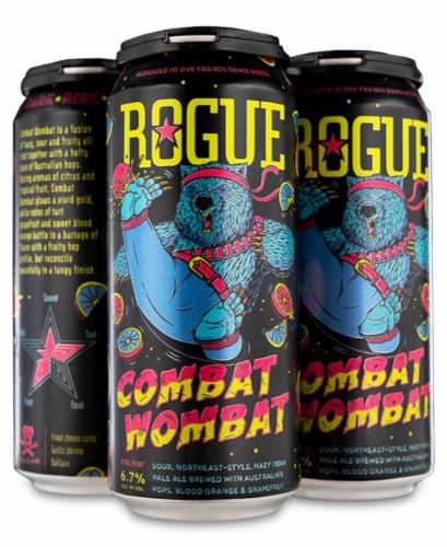 Rogue Combat Wombat Hazy IPA Perspective: front