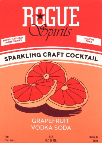 Rogue Spirits Sparkling Craft Cocktail Grapefruit Vodka Soda Perspective: front