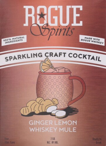 Rogue Spirits Sparkling Craft Cocktail Ginger Lemon Whiskey Mule Perspective: front