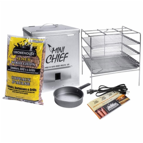 Smokehouse Mini Chief Top Load Outdoor Cooking BBQ Electric Wood Chip Smoker Perspective: front