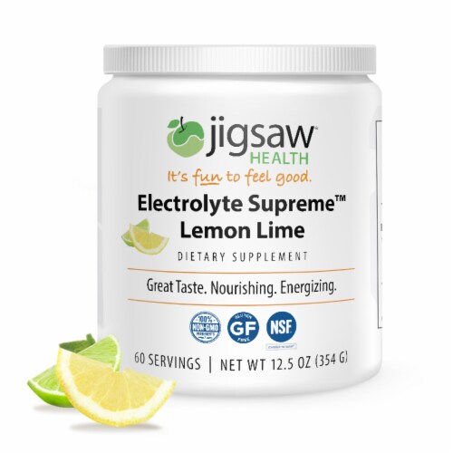 Jigsaw Health Electrolyte Supreme Lemon Lime Dietary Supplement Perspective: front