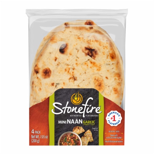 Stonefire® Garlic Mini Naan Perspective: front
