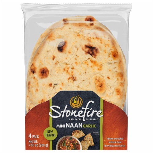 Stonefire® Garlic Mini Naan Perspective: front