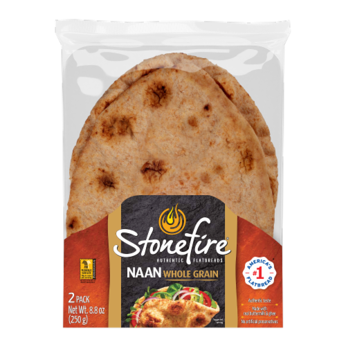 Stonefire® Naan Whole Grain Flatbread 2 Count Perspective: front