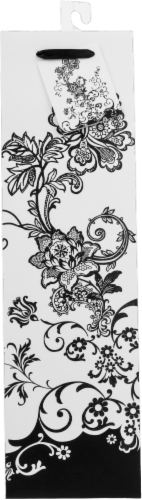 True Fabrications Floral Chic Wine Bag - Black/White Perspective: front
