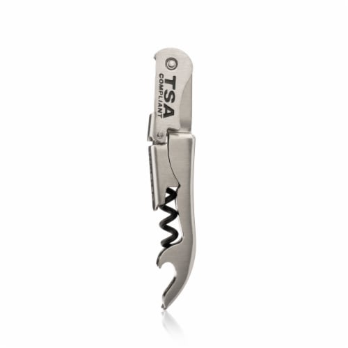 Stainless Steel Double-Hinged TSA-Compliant Corkscrew Perspective: front