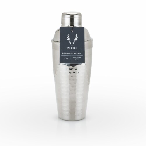 Viski Hammered Stainless Steel Cocktail Shaker Perspective: front