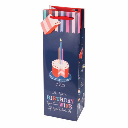 True Fabrications Birthday Wine Gift Bag Perspective: front