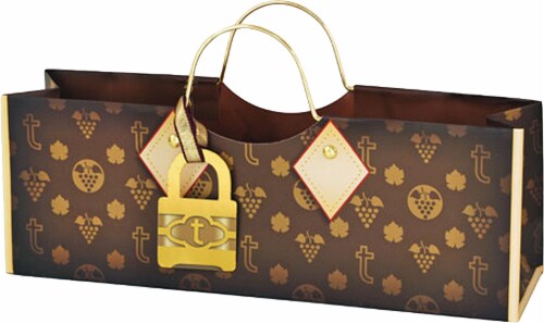 True Fabrications Logo Purse Wine Bag - Brown Perspective: front