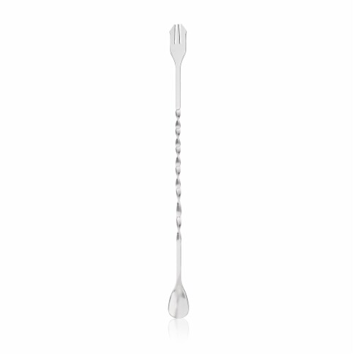 True Fabrications Trident Stainless Steel Cocktail Spoon Perspective: front