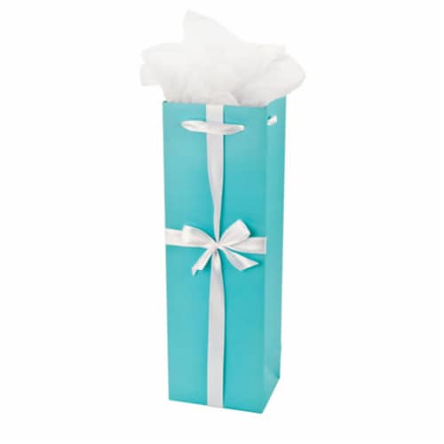 Revel Paper Audrey Wine Gift Bag - Turquoise Perspective: front