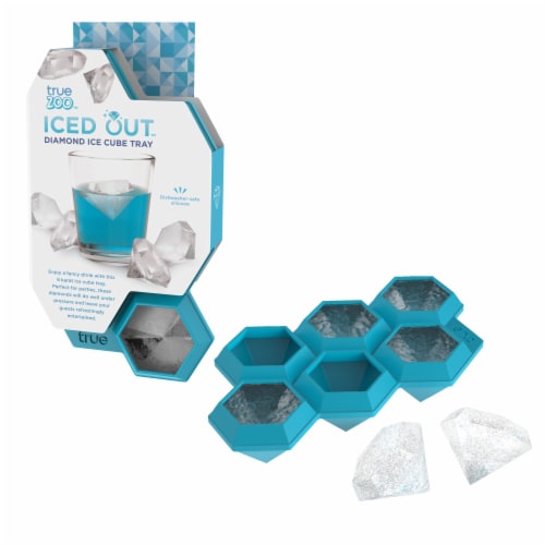 True Zoo Ice Cube Tray, Diamond, Jumbo Iced