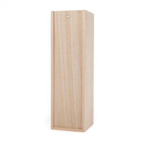 1-Bottle Wooden Wine Box by Twine® Perspective: front