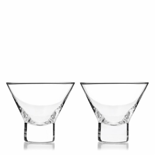 Viski® Raye Crystal Heavy Base Martini Glasses Perspective: front