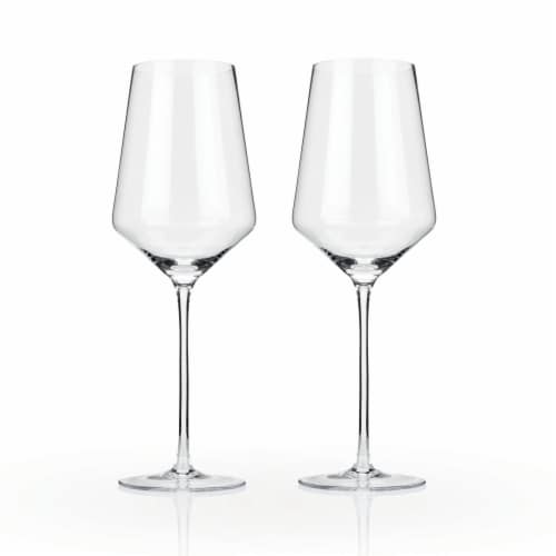 Viski Raye Crystal Angled Bordeaux Glasses Perspective: front