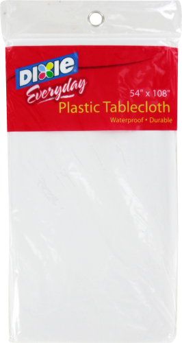 Dixie Plastic Tablecloth - White Perspective: front
