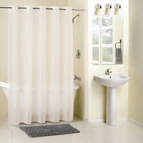 Surefit 71 In. x 74 In. Frost Hookless Shower Curtain with Liner RBH14FC844 Perspective: front