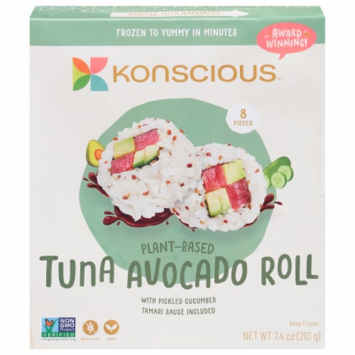 Konscious™ Plant-Based Tuna Avocado Roll Perspective: front