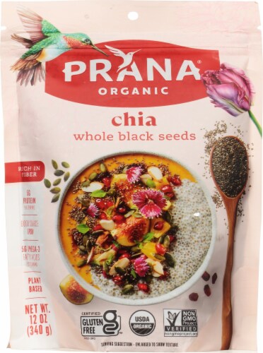 Prana Organic Chia Whole Black Seeds Perspective: front