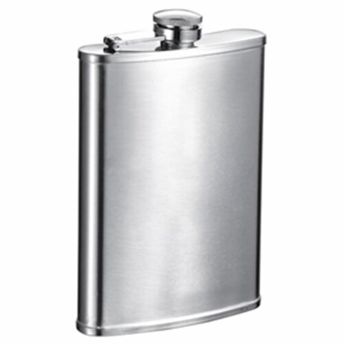Visol VF5039 Lauraus Satin Finish Stainless Steel 8oz Hip Flask Perspective: front