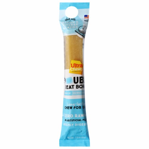 Ultra Chewy Bacon and Cheese Double Treat Dog Bone Perspective: front