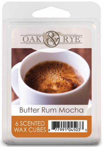 Oak & Rye Butter Rum Mocha Wax Cubes Perspective: front