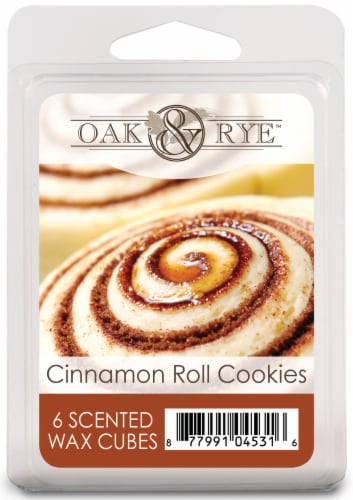 Oak & Rye Cinnamon Roll Cookies Wax Cubes - 6 Pack Perspective: front