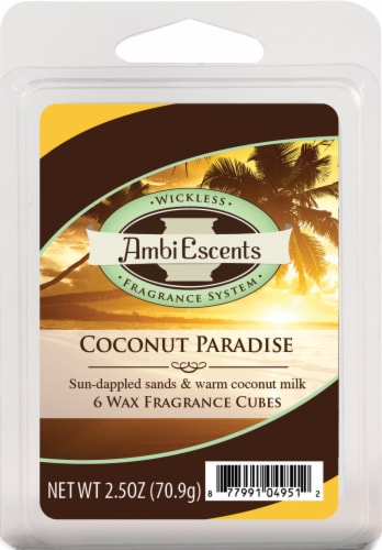 AmbiEscents™ Coconut Paradise Wax Fragrance Cubes - 6 Pack Perspective: front