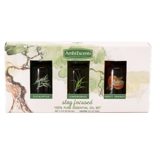 AmbiEscents™ Stay Focused Essential Oil Set Perspective: front
