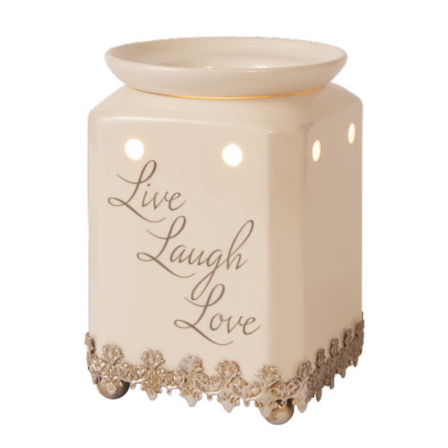 Oak & Rye Live Laugh Love Wax Warmer - Cream Perspective: front