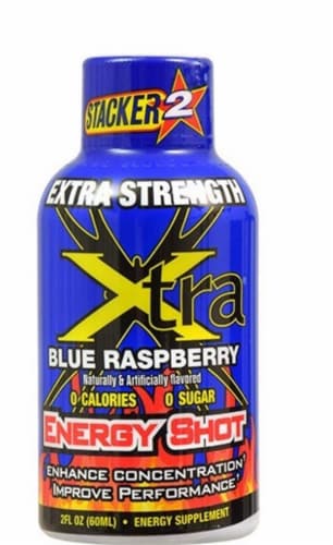 Stacker 2 Extra Energy Strength Blue Raspberry Perspective: front