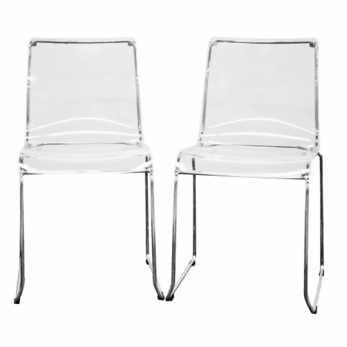 Baxton Studio Lino Transparent Clear Acrylic Dining Chair - Set of 2 Baxton Studio Lino Transparent Clear Acrylic Dining Chair - Set of 2