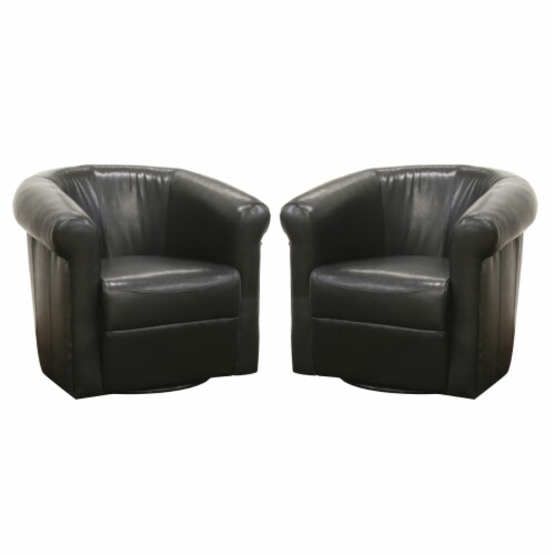 Baxton Studio Julian Black Brown Faux Leather Club Chair with 360 Degree Swivel Baxton Studio Julian Black Brown Faux Leather Club Chair with 360 Degree Swivel